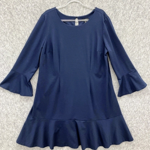 EC Lane Bryant Fit & Flare Bell Sleeve Midi Dress - Picture 8 of 14